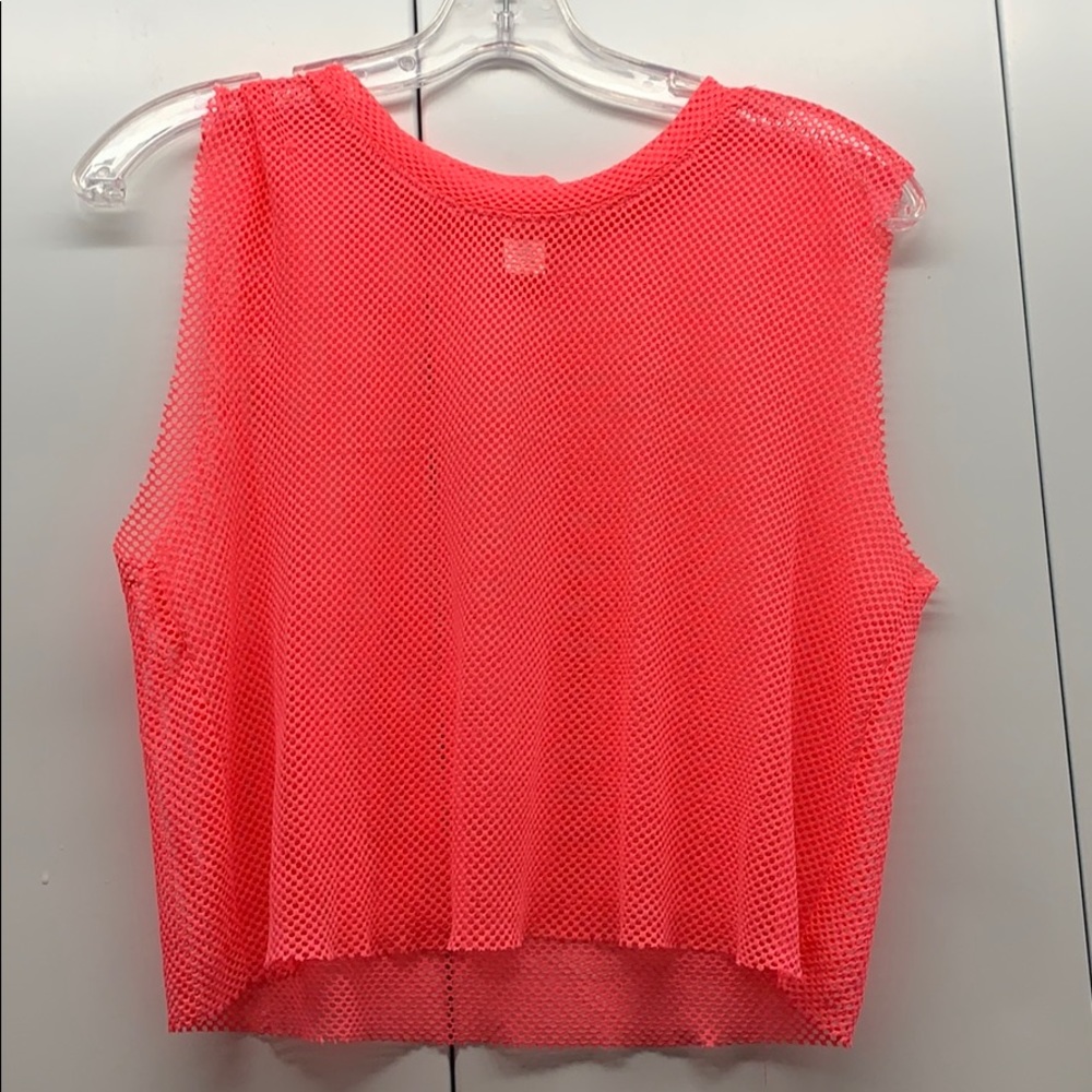 Coral netted tank top